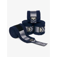 Produktbild von LeMieux Loire Polo-Bandagen für Pferde mit Fleece-Schutz und Satin-Details in Blau