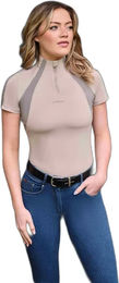 Produktbild von LeMieux Maria Reitshirt für Damen mit kurzen Ärmeln in Beige Größe 36