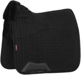 LeMieux Merino+ Dressur Schabracke Square mit Wolle in Schwarz Größe M – Bild 1 von 5