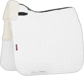 LeMieux Merino+ Dressurschabracke aus Wolle in Weiß Größe M – Bild 1 von 3