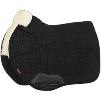 Produktbild von LeMieux Merino+ EuroJump Square Satteldecke für Pferde aus Wolle in Schwarz Größe L
