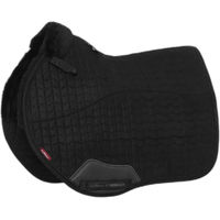 Produktbild von LeMieux Merino+ EuroJump Square Satteldecke für Pferde aus Wolle in Schwarz Grösse M