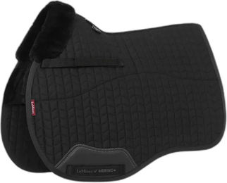 Produktbild von LeMieux Merino+ GP Square Satteldecke für Pferde aus Wolle in Schwarz Größe L
