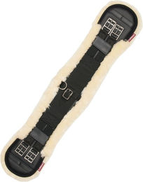 LeMieux Merino+ Integrated Mono Girth Dressurgurt aus Wolle Schwarz/Natur 75 cm – Bild 1 von 4