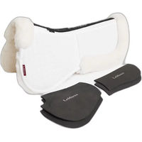 Produktbild von LeMieux Merino+ ProSorb 2 Pocket Half Pad Sattelpad aus Wolle in Weiß Größe L