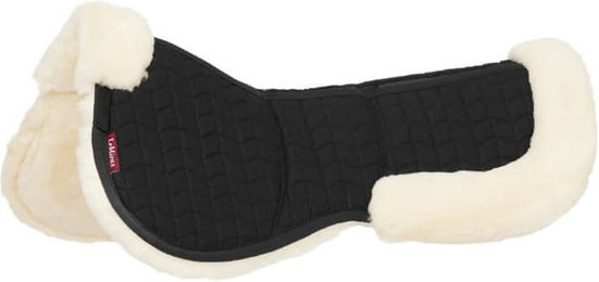 LeMieux Merino+ ProSorb 3 Pocket Half Pad Sattelunterlage mit Wolle Schwarz Größe L – Bild 1 von 3