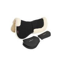 Produktbild von LeMieux Merino+ ProSorb Halbpolster mit 2 Taschen Wolle Schwarz/Natur Größe L