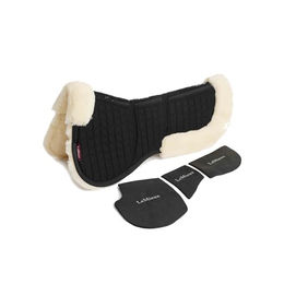 LeMieux Merino+ ProSorb Halbpolster mit 3 Taschen Wolle Schwarz/Natur Größe L – Bild 1 von 2
