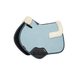 Produktbild von LeMieux Merino+ Suede Classic Close Contact Square Sattelpolster Glacier Blau Größe L