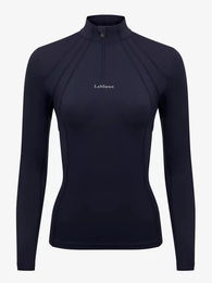 Produktbild von LeMieux Mia Base Layer Reitshirt Damen Langarm Blau Schwarz Größe 42