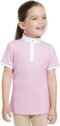 Produktbild von LeMieux Mini Bella Turnier-Poloshirt für Mädchen in Weiß und Rosa Größe 7/8 Jahre