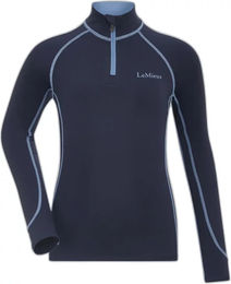 LeMieux Mini Classique Reitshirt Base Layer für Kinder Blau – Bild 1 von 7