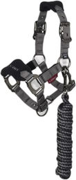 LeMieux Mini Vogue Halfter und Strick Set für Ponys aus Fleece in Schwarz und Grau – Bild 1 von 11