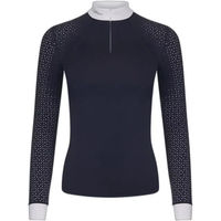 Produktbild von LeMieux Olivia Damen Reitshirt Langarm Blau Weiß Größe 32