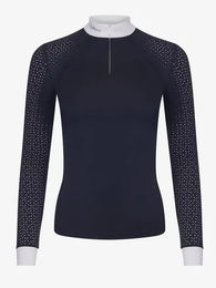 LeMieux Olivia Reitshirt für Damen langärmelig Weiß Blau Größe 44 – Bild 1 von 9