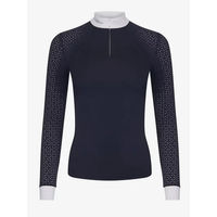 Produktbild von LeMieux Olivia Reitshirt für Damen langärmelig Weiß Blau Größe 44
