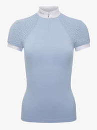 Produktbild von LeMieux Olivia Reitturnier-Poloshirt Damen Blau Weiß UK10