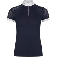 Produktbild von LeMieux Olivia Reitturnier-Poloshirt Damen Weiß Blau Größe 44