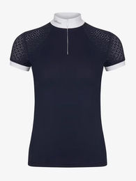 LeMieux Olivia Reitturnier-Poloshirt für Damen in Weiß und Blau Größe 46 – Bild 1 von 1