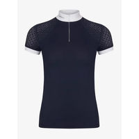 Produktbild von LeMieux Olivia Reitturnier-Poloshirt für Damen in Weiß und Blau Größe 46