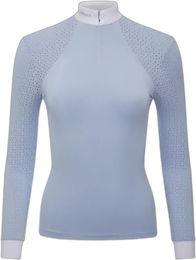 Produktbild von LeMieux Olivia Turnierpolo mit langen Ärmeln für Damen in Weiß oder Blau Größe 44