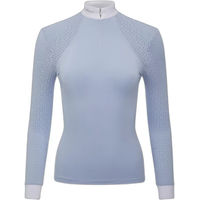 Produktbild von LeMieux Olivia Turnierpolo mit langen Ärmeln für Damen in Weiß oder Blau Größe 44