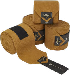 LeMieux Polobänder Gamaschen aus Fleece für Warmblut Pferde in Braun und Beige – Bild 1 von 1