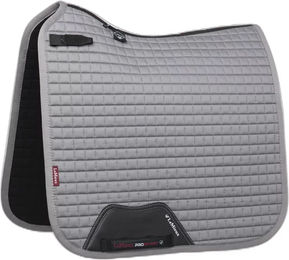 LeMieux Pro Sport Dressursatteldecke Schabracke aus Baumwolle Grau Größe L – Bild 1 von 2