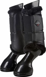 LeMieux Pro Sport Gamaschen für Pferde mit Fleecefutter Schwarz Größe L – Bild 1 von 8