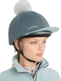 Produktbild von LeMieux Reiterhelm-Mütze mit Pompom für Damen aus Seide in Blau