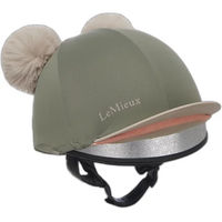 Produktbild von LeMieux Reithelm-Mütze mit abnehmbarem Doppel-Pompom in Grün