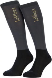 Produktbild von LeMieux Reitsocken für Kinder aus Mikrofaser XS Blau Grau 2er Pack