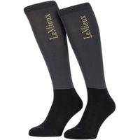 Produktbild von LeMieux Reitsocken für Kinder aus Mikrofaser XS Blau Grau 2er Pack