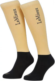 Produktbild von LeMieux Reitsocken für Kinder aus Mikrofaser XS Gelb Beige 2er Pack