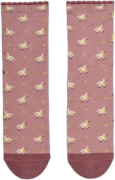 Produktbild von LeMieux Reitsocken Kids Character aus Baumwolle Gelb und Rosa 22/25,5