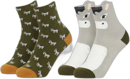 Produktbild von LeMieux Reitstrümpfe für Kinder mit Mini Donkey Motiv aus Baumwolle 2er Pack