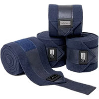 Produktbild von LeMieux Rhone Polo Bandagen für Pferde in Blau mit Fleece-Schutz und Reißverschluss-Etui 4er Pack