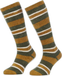 Produktbild von LeMieux Sabrina Stripe Reitsocken für Mädchen mit Fleece-Futter für den Winter in Grün Bunt Größe 34
