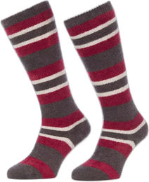 Produktbild von LeMieux Sabrina Stripe Reitsocken für Mädchen mit Fleece-Futter für den Winter in Rot Bunt Größe 34