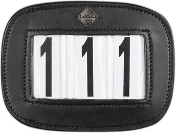 LeMieux Sattelnummernhalter aus Leder in Schwarz Einheitsgröße – Bild 1 von 3