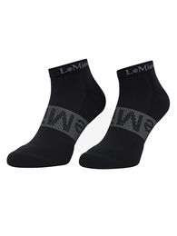 LeMieux Sneakersocken Unisex 3er-Pack Schwarz Größe M mit gepolsterter Ferse und Zehen sowie Fußgewölbeunterstützung – Bild 1 von 3