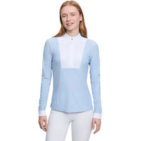 Produktbild von LeMieux Sophia Turnierpolo Damen mit langen Ärmeln aus Stoff in Grau oder Blau
