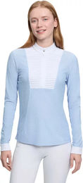 Produktbild von LeMieux Sophia Turnierpolo mit langen Ärmeln für Damen in Grau und Blau