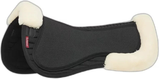 LeMieux Streamline Sattelpad Halbpolster aus Baumwolle Schwarz/Natur Größe L – Bild 1 von 5