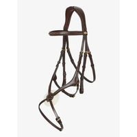 Produktbild von LeMieux Trensenzaum mit gekreuztem Nasenriemen aus Leder in Havana Braun
