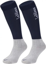 LeMieux Turnierstrümpfe Doppelpack Unisex aus Baumwolle Blau Grau Größe L – Bild 1 von 4
