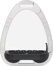 LeMieux Vector Balance Sicherheitssteigbügel aus Aluminium mit Gelenkarm und ergonomischer Fußstütze in Silber – Bild 1 von 8
