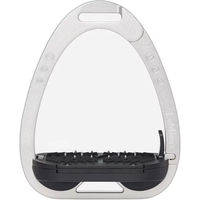 Produktbild von LeMieux Vector Balance Sicherheitssteigbügel aus Aluminium mit Gelenkarm und ergonomischer Fußstütze in Silber