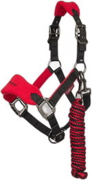 LeMieux Vogue Halfter und Strick Set für Ponys aus Fleece in Orange und Rot – Bild 1 von 11