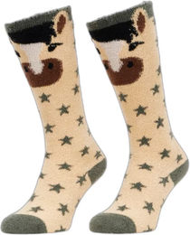 Produktbild von LeMieux Winter Reitsocken für Kinder in Gelb und Beige Größe 30/36